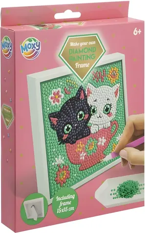 MOXY Diamantové malování na rámu Kočičky 15x15 cm / od 6 let
