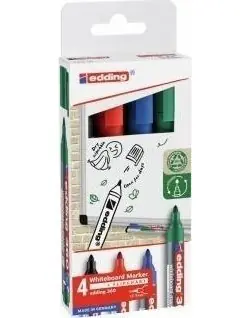 Edding Popisovač na bílé tabule / 4 ks / mix barev / šíře stopy 1,5-3 mm / stíratelný
