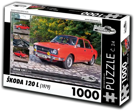 RETRO-AUTA Puzzle č.24 Škoda 120 L (1979) / 1000 dílků / 66 × 47 cm