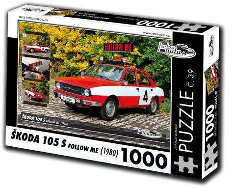 RETRO-AUTA Puzzle č. 39 Škoda 105 S Follow Me (1980) / 1000 dílků / 66 × 47 cm