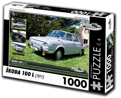 RETRO-AUTA Puzzle č. 8 Škoda 100 L (1971) / 1000 dílků / 66 × 47 cm