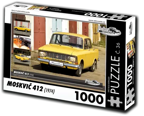 RETRO-AUTA Puzzle č. 36 Moskvič 412 (1974) / 1000 dílků / 66 × 47 cm