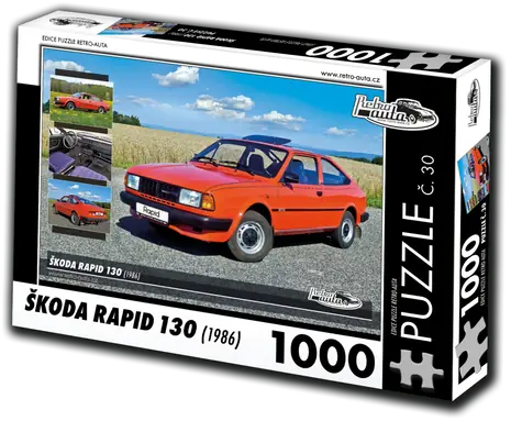 RETRO-AUTA Puzzle č. 30 Škoda Rapid 130 (1986) / 1000 dílků / 66 × 47 cm