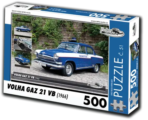 RETRO-AUTA Puzzle č. 51 Volha Gaz 21 VB (1966) / 500 dílků / 48 × 36 cm