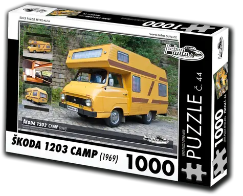 RETRO-AUTA Puzzle č. 44 Škoda 1203 Camp (1969) / 1000 dílků / 66 × 47 cm