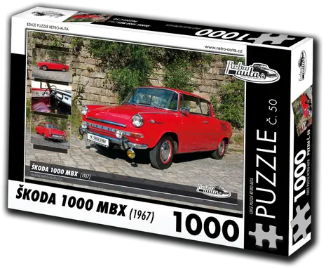 RETRO-AUTA Puzzle č. 50 Škoda 1000 MBX (1967) / 1000 dílků / 66 × 47 cm