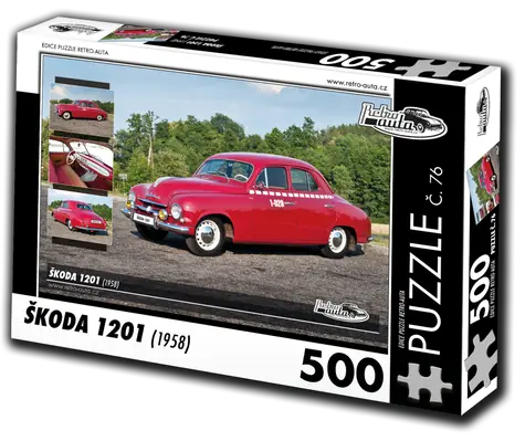 RETRO-AUTA Puzzle č. 76 Škoda 1201 (1958) / 500 dílků / 48 × 36 cm