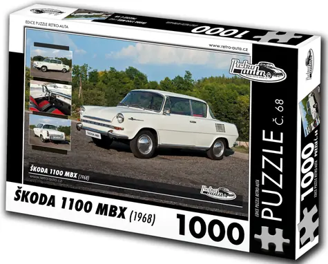 RETRO-AUTA Puzzle č. 68 Škoda 1100 MBX (1968) / 1000 dílků / 66 x 47 cm
