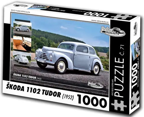 RETRO-AUTA Puzzle č. 71 Škoda 1102 TUDOR (1952) / 1000 dílků / 66 × 47 cm