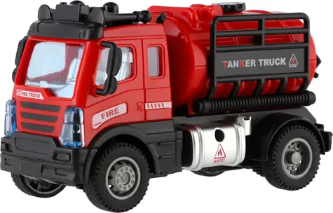 TEDDIES Hasičské auto s cisternou / na zpětné natažení / 12 cm