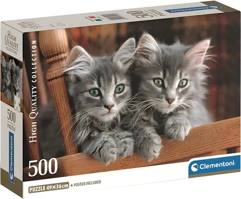 CLEMENTONI Puzzle Koťata / 500 dílků / 49 x 36 cm / od 18 let