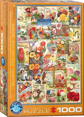 EUROGRAPHICS Puzzle Katalog semínek: Květiny / 1000 dílků / 48 x 68 cm