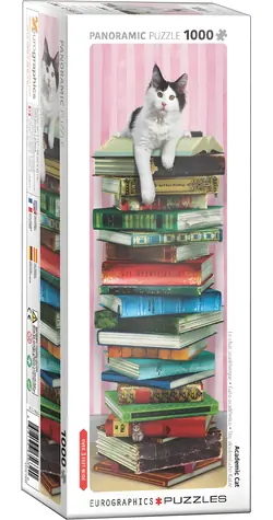 EUROGRAPHICS Vertikální puzzle Akademická kočka / 1000 dílků / 33 x 99 cm