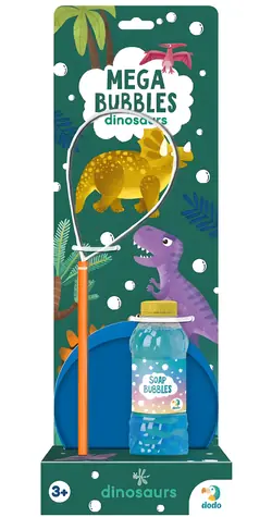 DODO Bublifukový set Dinosauři / 450 ml roztok / 2 obruče / od 3 let
