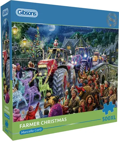GIBSONS Puzzle Farmářské Vánoce XL / 500 dílků / 68 x 49 cm