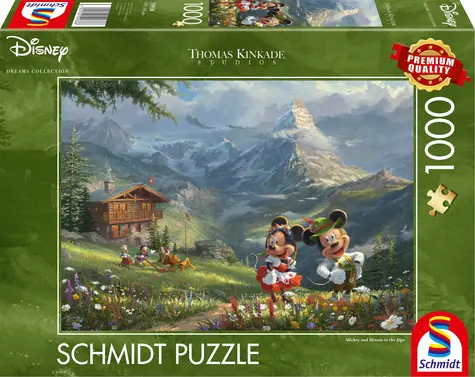 SCHMIDT Puzzle Mickey & Minnie v Alpách / 1000 dílků / od 12 let