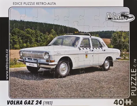 RETRO-AUTA Puzzle č.78 Volha GAZ 24 (1983) / 40 dílků / 32 x 24 cm