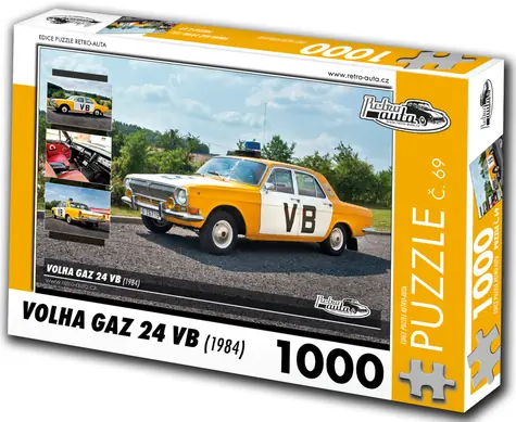 RETRO-AUTA Puzzle č. 69 Volha GAZ 24 VB (1984) / 1000 dílků / 66 × 47 cm
