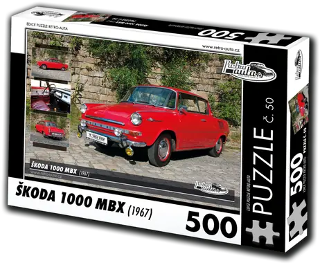 RETRO-AUTA Puzzle č. 50 Škoda 1000 MBX (1967) / 500 dílků / 48 × 36 cm