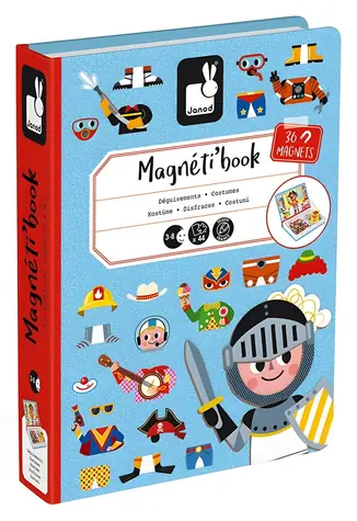 JANOD Magnetibook Oblékání pro chlapce / Magnetická kniha / 36 dílků / od 3 let