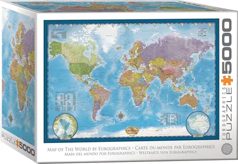 EUROGRAPHICS Puzzle Mapa světa / 5000 dílků / 152,4 x 101,6 cm