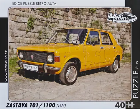 RETRO-AUTA Puzzle č.19 Zastava 101,1100 (1974) / 40 dílků / 32 x 24 cm