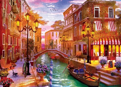 EUROGRAPHICS Puzzle Západ slunce nad Benátkami / 1000 dílků / 67,63 × 48,89 cm