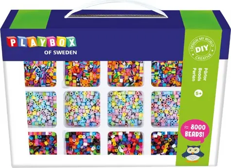 PLAYBOX Zažehlovací korálky Mega sada 8000 ks / 12 barev / od 5 let