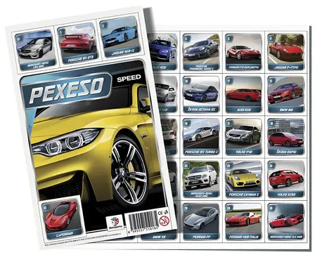 TEDDIES Pexeso AUTO Speed / 32 dvojic / karty 43 × 43 mm