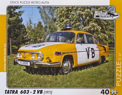 RETRO-AUTA Puzzle č.47 Tatra 603 - 2 VB (1979) / 40 dílků / 32 × 24 cm
