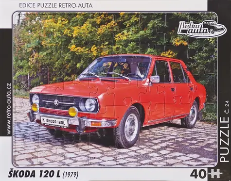 RETRO-AUTA Puzzle č.24 Škoda 120 L (1979) / 40 dílků / 32 x 24 cm