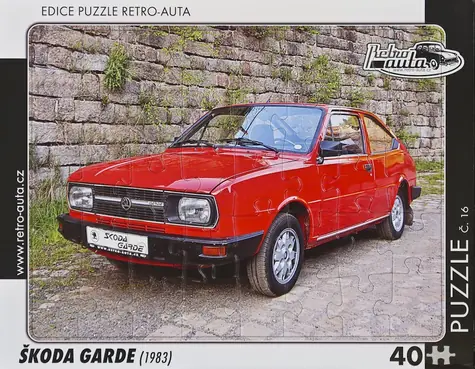 RETRO-AUTA Puzzle č.16 ŠKODA GARDE (1983) / 40 dílků / 32 x 24 cm