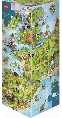 HEYE Puzzle Draci - Mapa Evropy / 4000 dílků / 136 x 96 cm