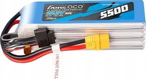 Gens Ace G-Tech 5500mAh 22,2V 60C / LiPo baterie / 6S1P / Konektor XT90