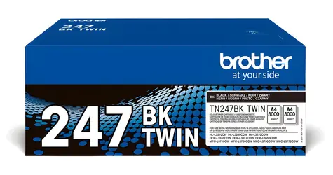 Brother TN-247BKTWIN černá / Toner / duopack 2 ks / výtěžnost 2× 3.000 stran / pro DCP-L3550CDW aj.