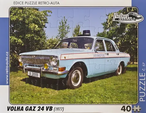 RETRO-AUTA Puzzle č.57 VOLHA GAZ 24 VB (1977) / 40 dílků / 32 x 24 cm