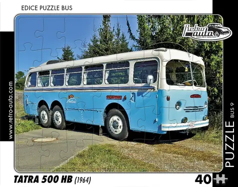 RETRO-AUTA Puzzle BUS č.09 Tatra 500 HB (1964) / 40 dílků / 32 x 24 cm