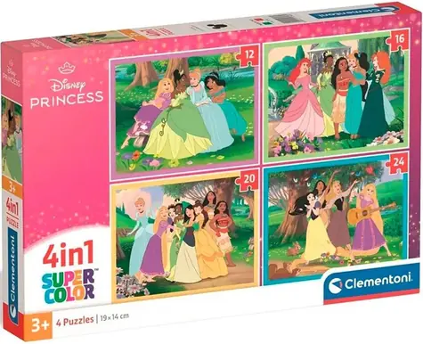 CLEMENTONI Puzzle Disney Princezny 4v1 / 12+16+20+24 dílků / od 3 let