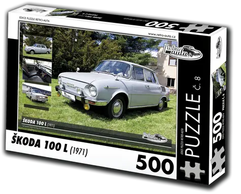 RETRO-AUTA Puzzle č. 8 Škoda 100 L (1971) / 500 dílků / 48 x 36 cm