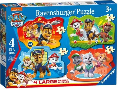 RAVENSBURGER Puzzle Tlapková patrola 4v1 / 10+12+14+16 dílků / 35 x 25 cm