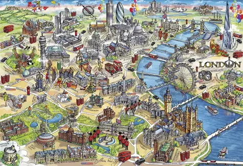 GIBSONS Puzzle Londýnské památky / 500 dílků