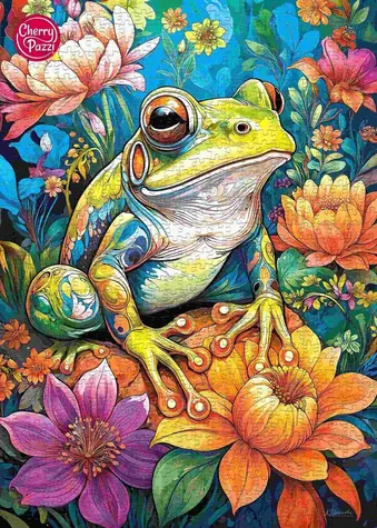 CHERRY PAZZI Puzzle Květinová žába / 1000 dílků / 50 x 70 cm