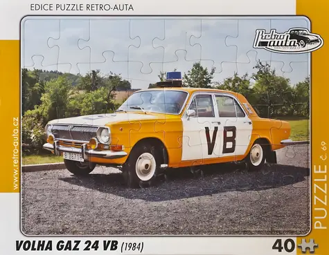 RETRO-AUTA Puzzle č.69 Volha GAZ 24 VB (1984) / 40 dílků / 32 × 24 cm