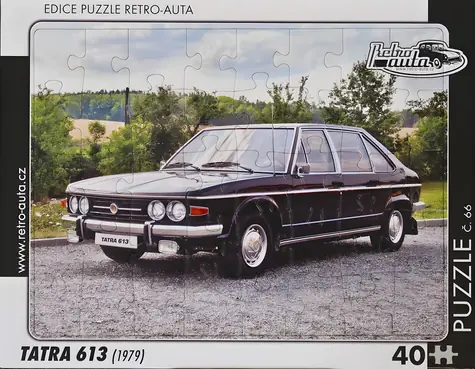 RETRO-AUTA Puzzle č.66 Tatra 613 (1979) / 40 dílků / 32 × 24 cm