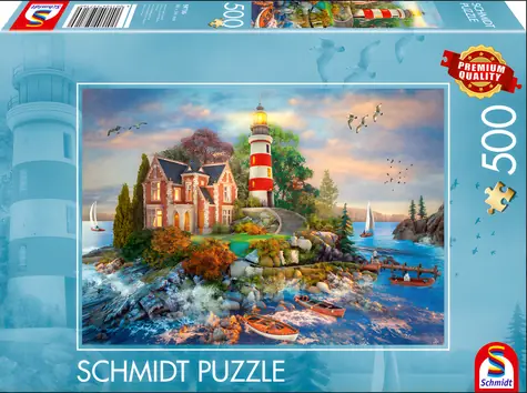 SCHMIDT Puzzle Maják na skále / 500 dílků / 48,1 x 34,1 cm