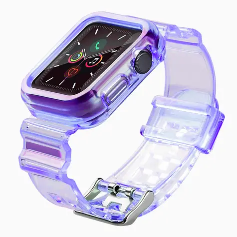 Hurtel Case Strap fialová / Kryt s řemínkem / Apple Watch 44 mm / Silikonový