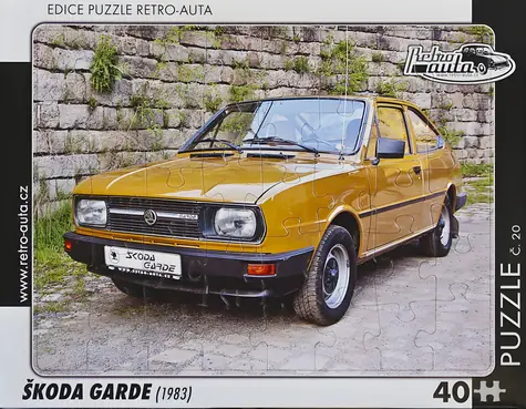RETRO-AUTA Puzzle č.20 Škoda Garde (1983) / 40 dílků / 32 x 24 cm