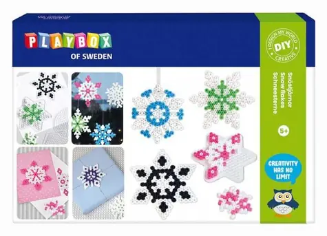 PLAYBOX Zažehlovací korálky Vločky 3D / 4000 ks / 3 destičky / od 5 let