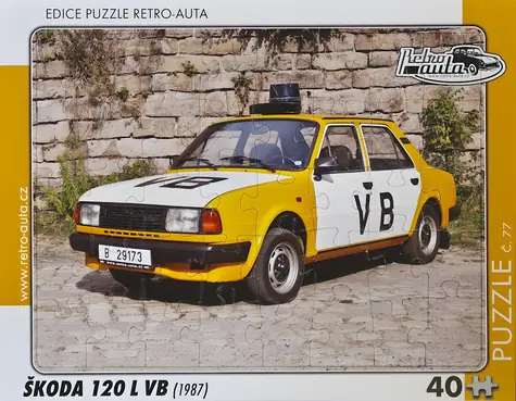 RETRO-AUTA Puzzle č.77 Škoda 120 L VB (1987) / 40 dílků / 32 x 24 cm