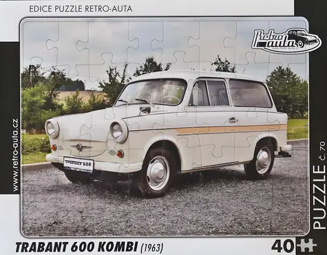 RETRO-AUTA Puzzle č.70 Trabant 600 Kombi (1963) / 40 dílků / 32 × 24 cm